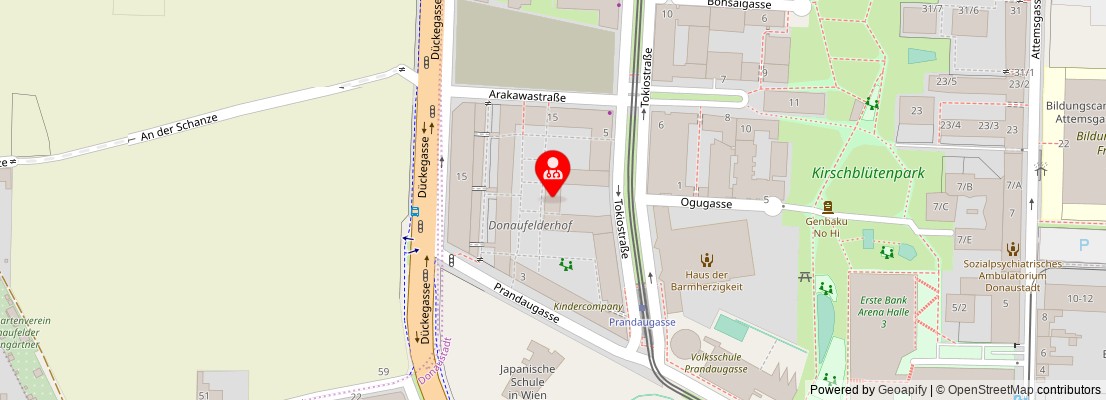 Street map section around the address