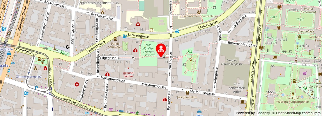 Street map section around the address