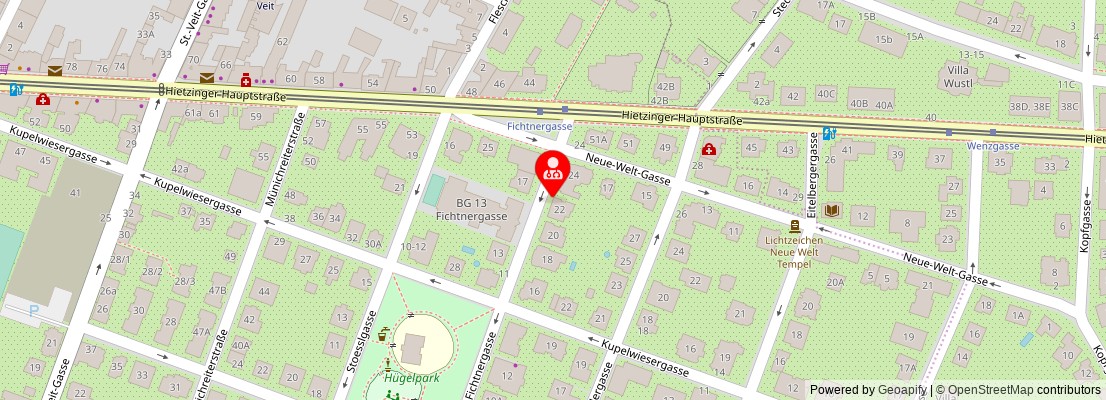Street map section around the address