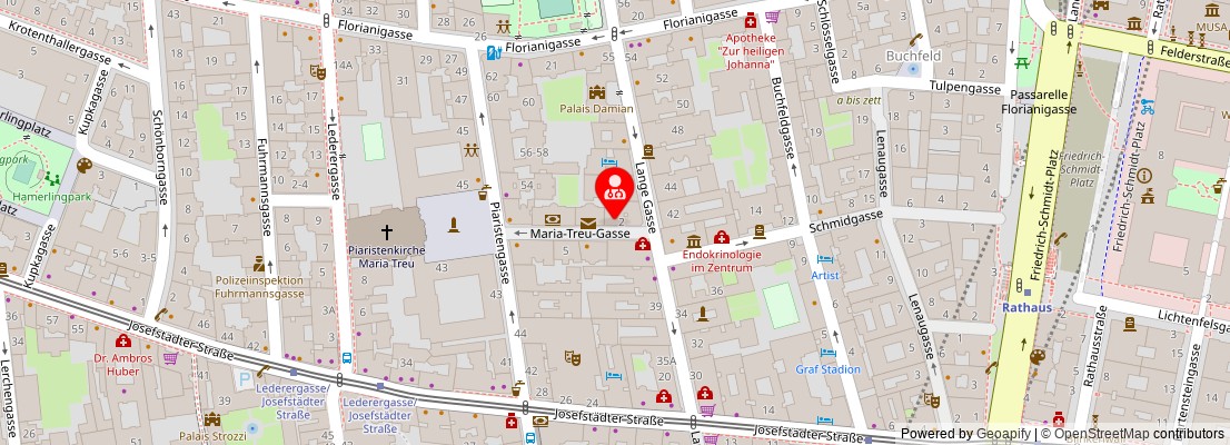 Street map section around the address