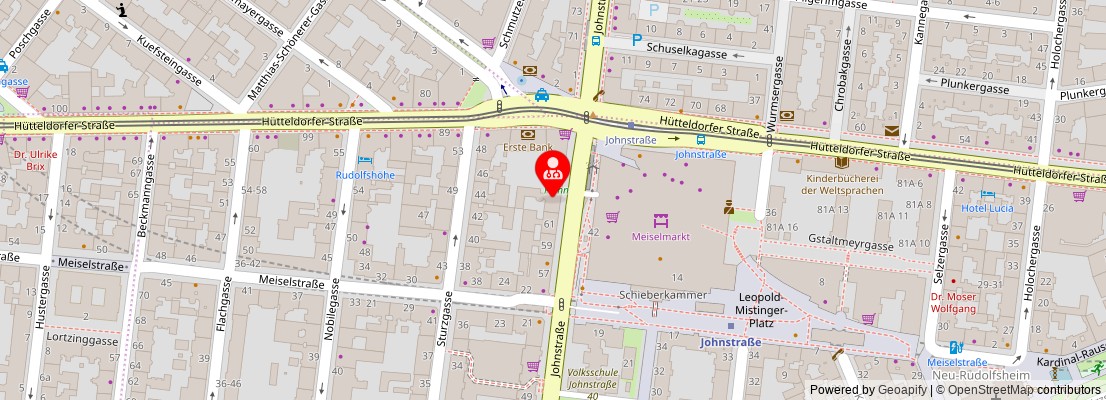 Street map section around the address