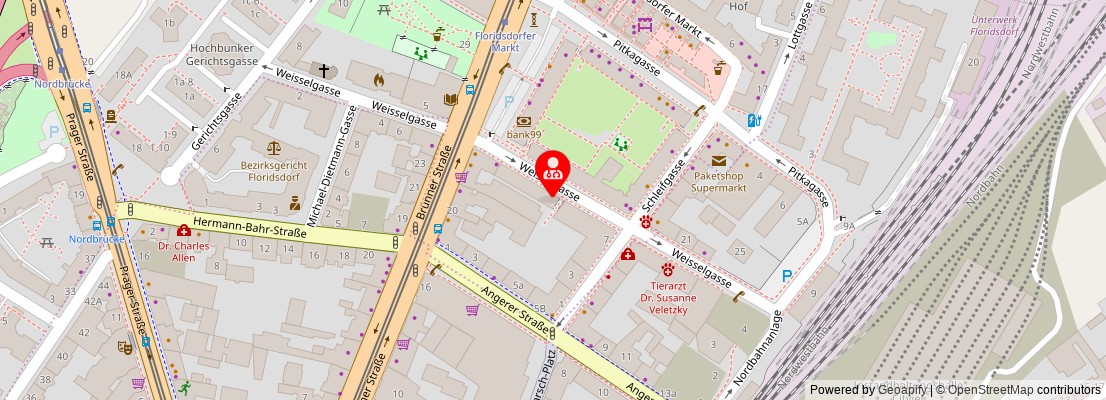 Street map section around the address