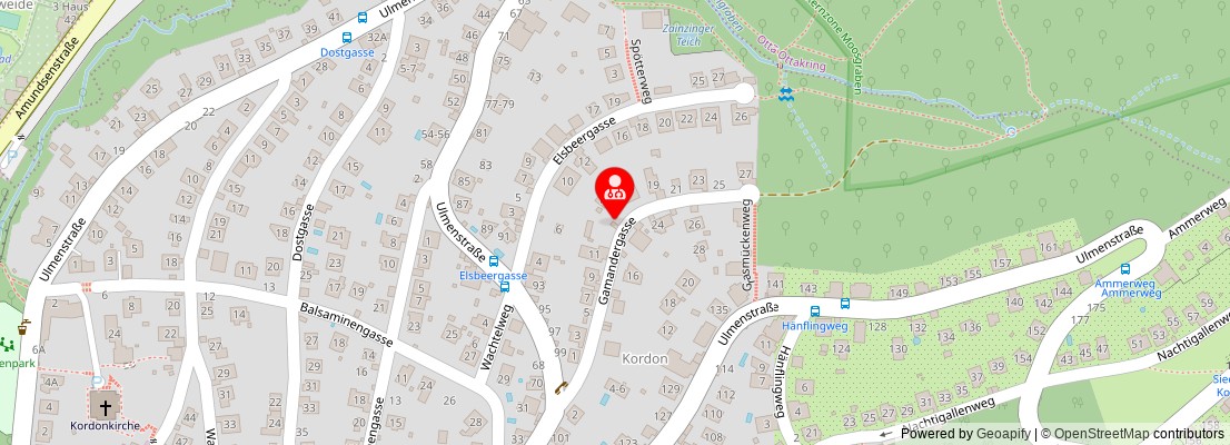 Street map section around the address