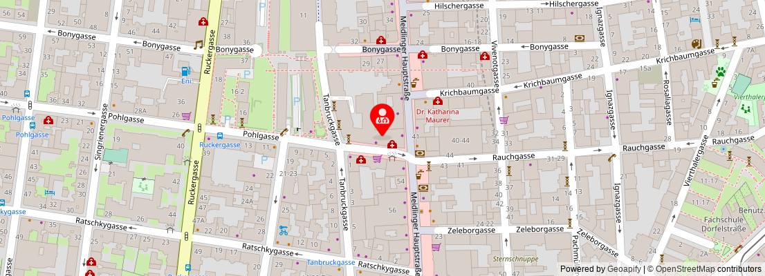 Street map section around the address