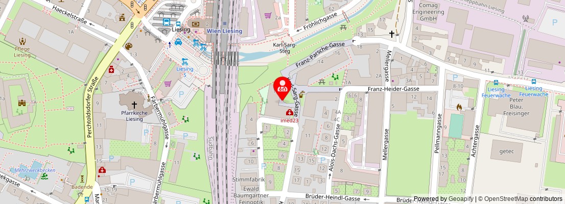 Street map section around the address