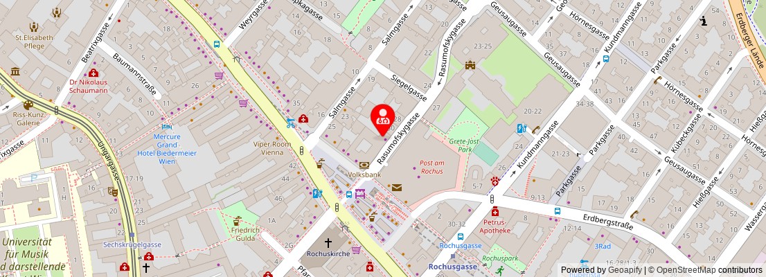 Street map section around the address
