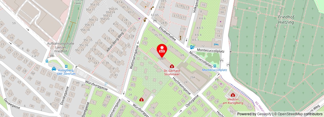 Street map section around the address