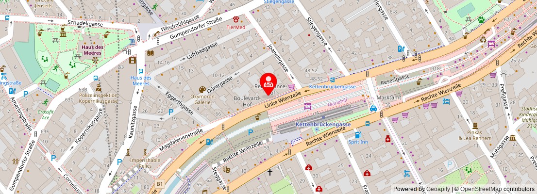 Street map section around the address