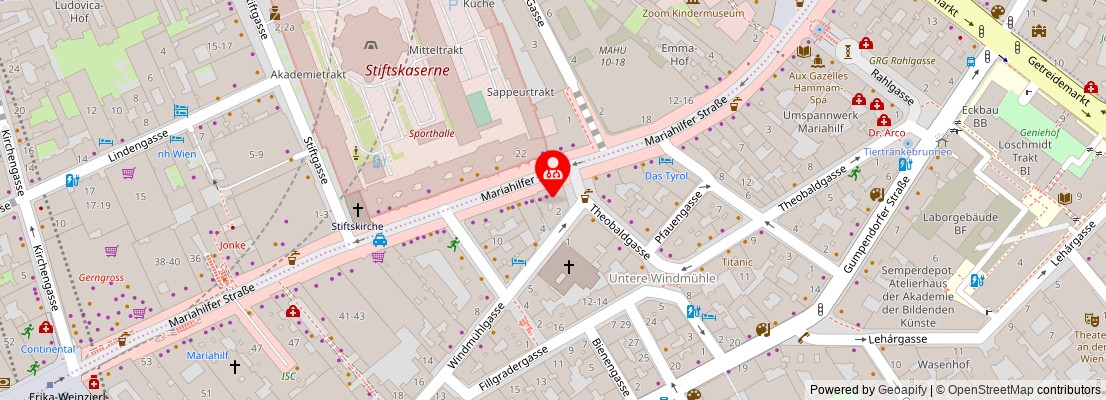Street map section around the address