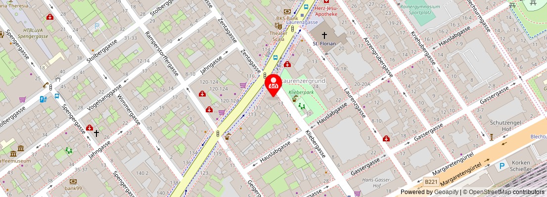 Street map section around the address