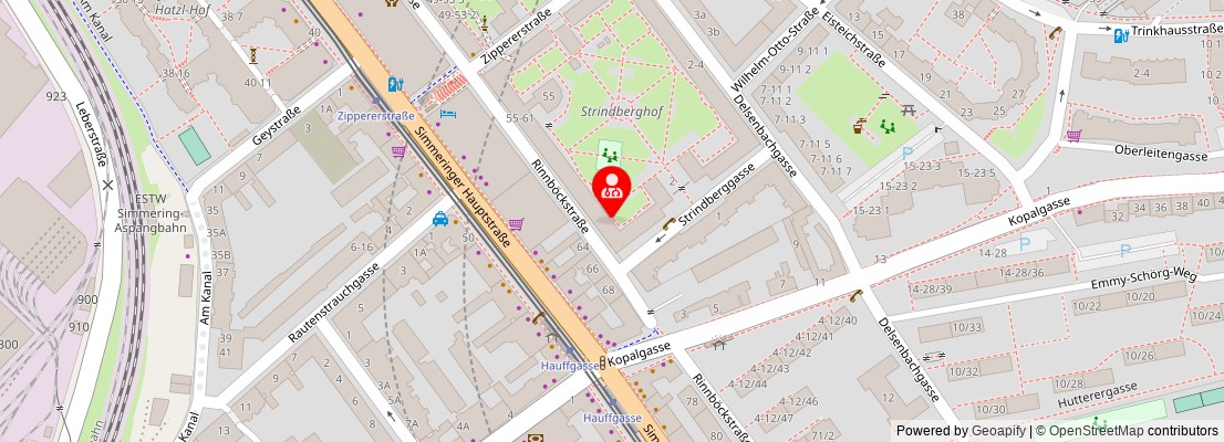 Street map section around the address