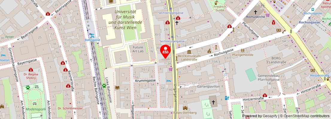 Street map section around the address