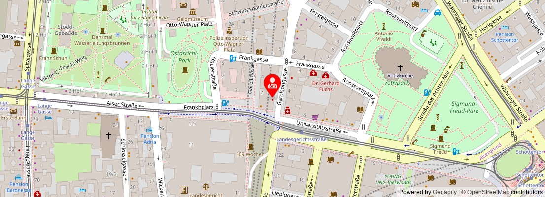Street map section around the address