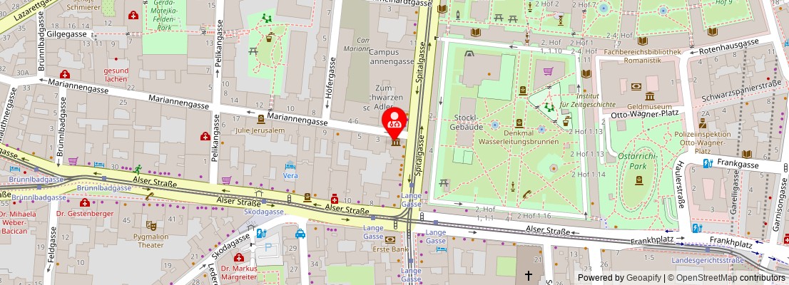 Street map section around the address