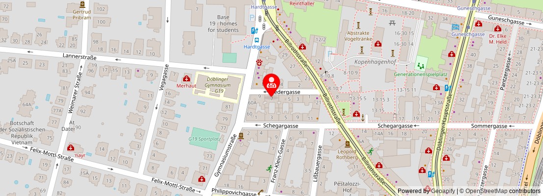 Street map section around the address