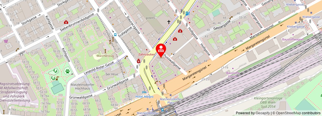 Street map section around the address