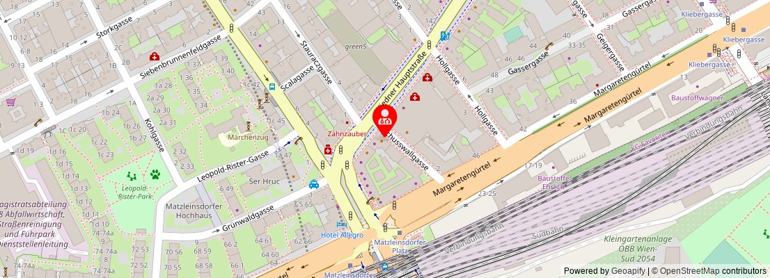 Street map section around the address