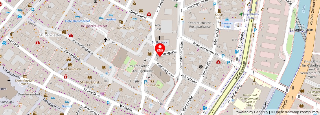 Street map section around the address