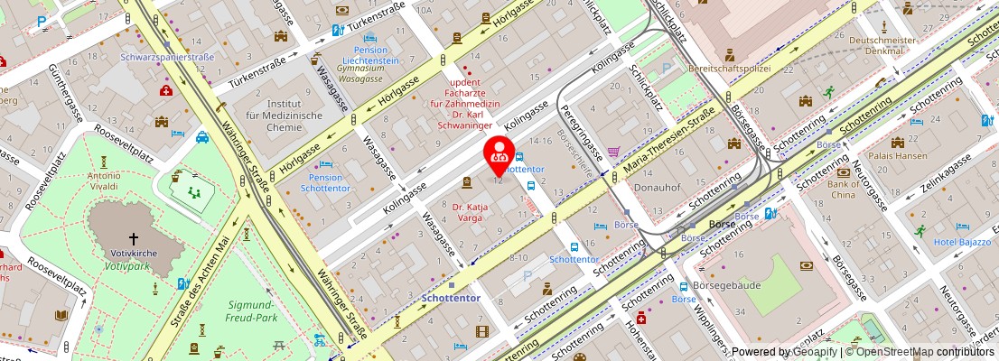 Street map section around the address