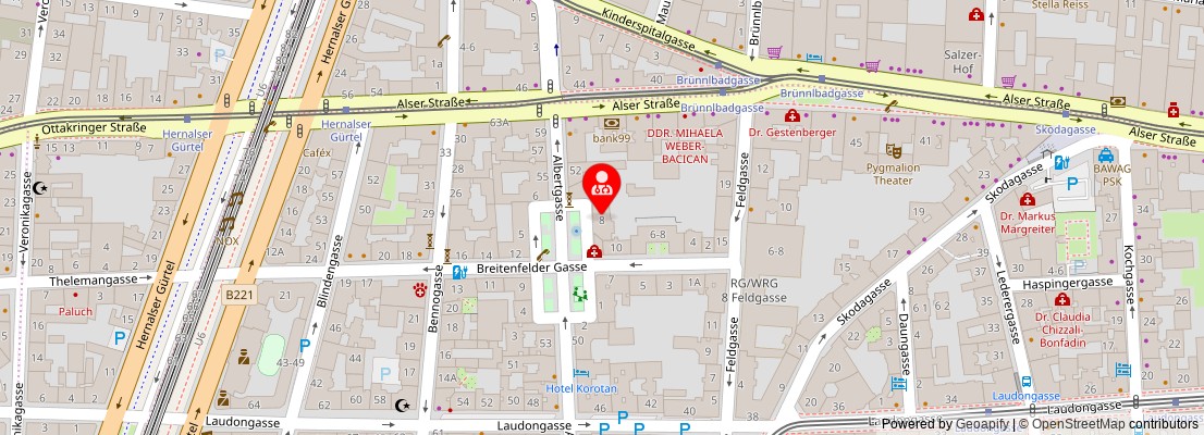 Street map section around the address
