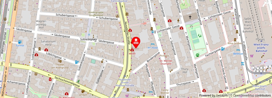 Street map section around the address
