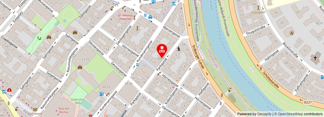 Street map section around the address