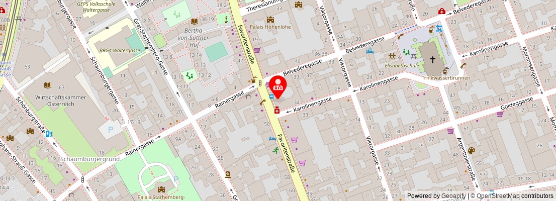 Street map section around the address