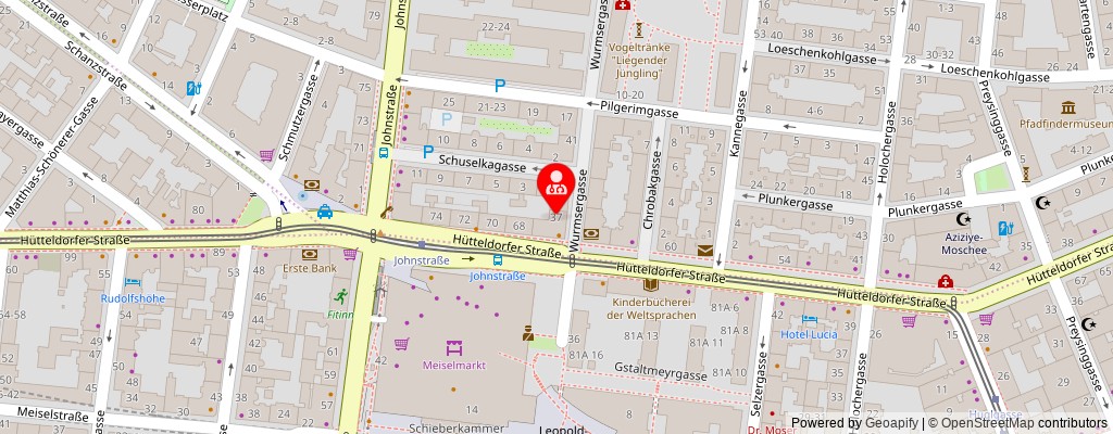 Street map section around the address