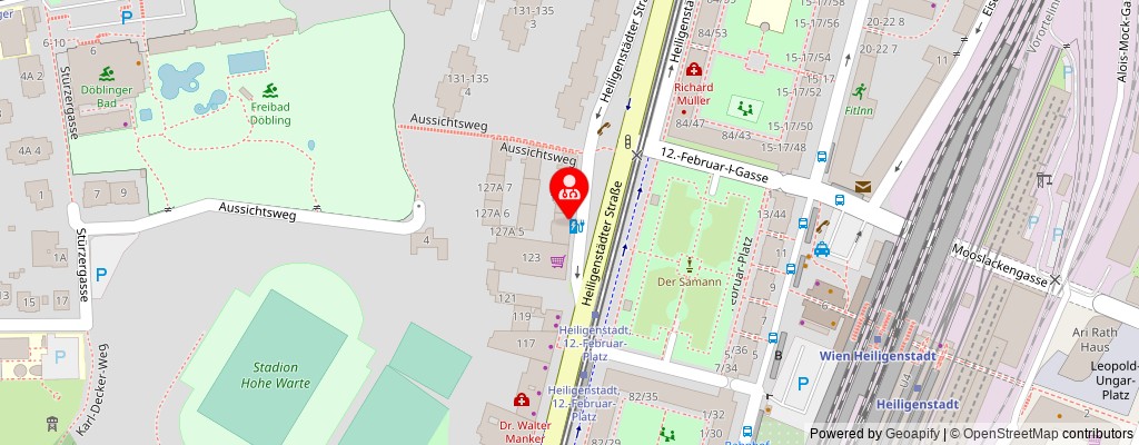 Street map section around the address