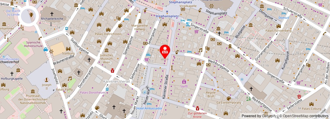 Street map section around the address