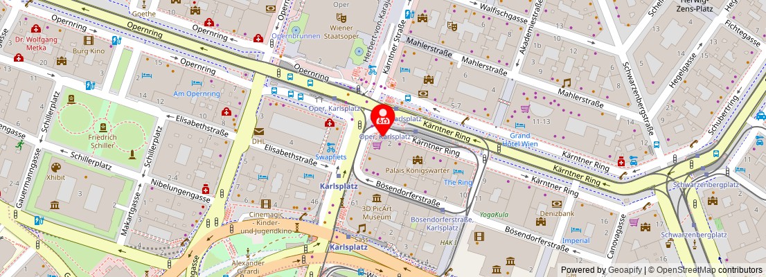 Street map section around the address