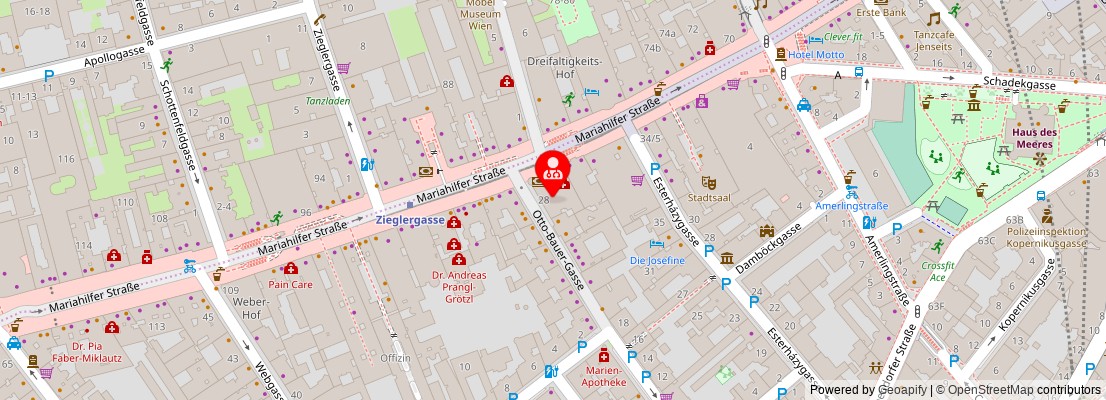 Street map section around the address
