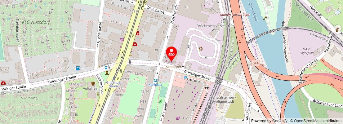 Street map section around the address