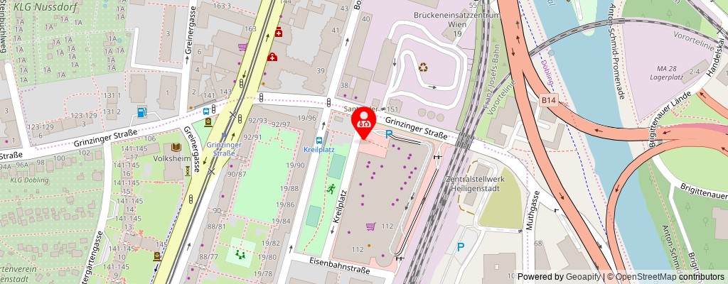 Street map section around the address