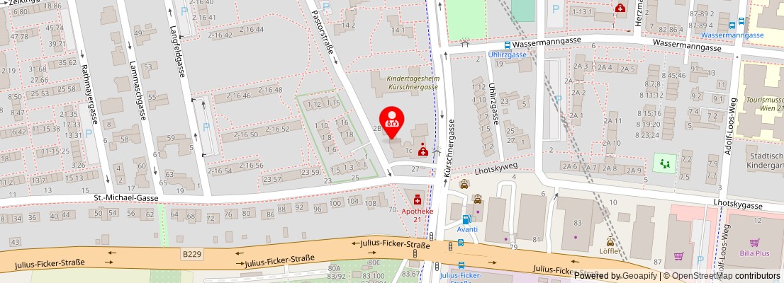 Street map section around the address