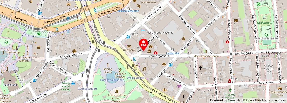 Street map section around the address
