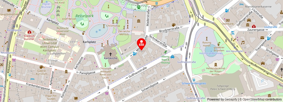 Street map section around the address