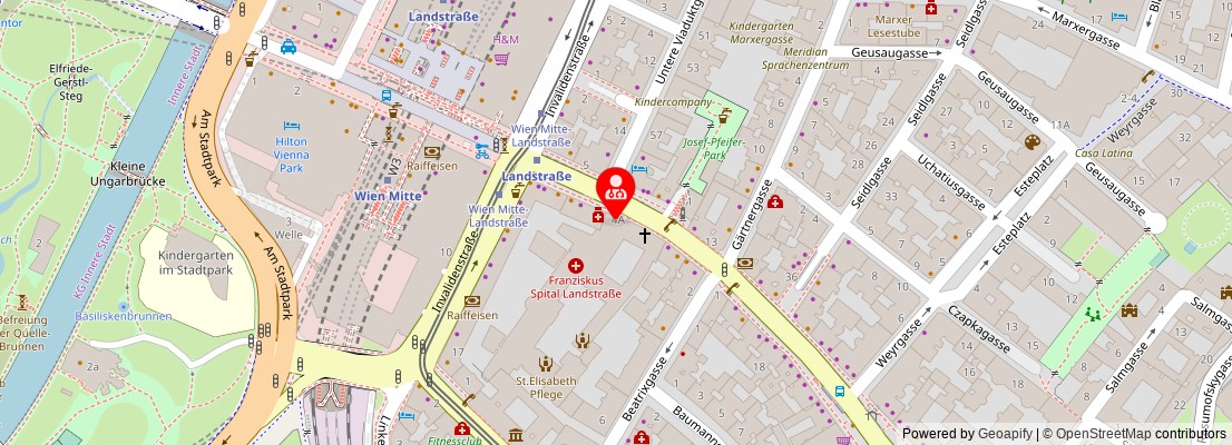 Street map section around the address