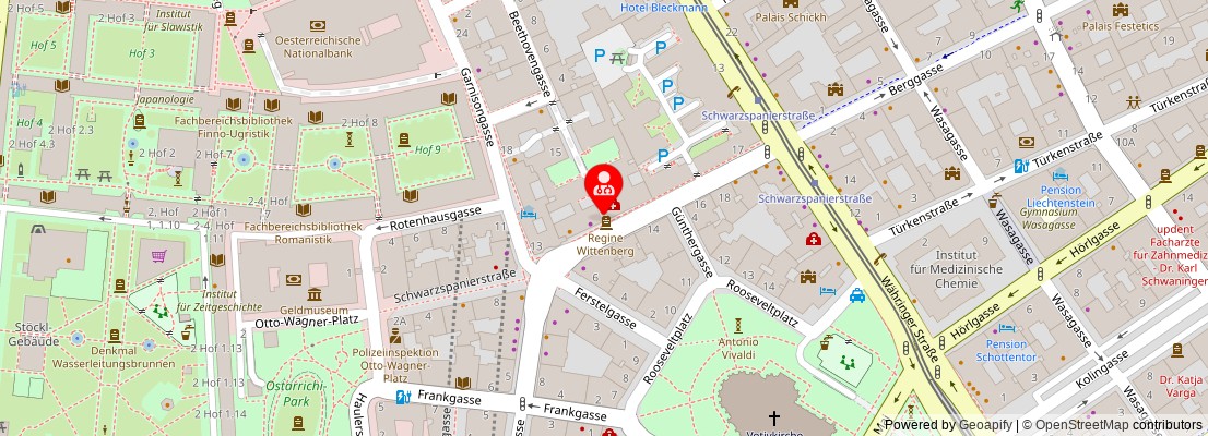 Street map section around the address