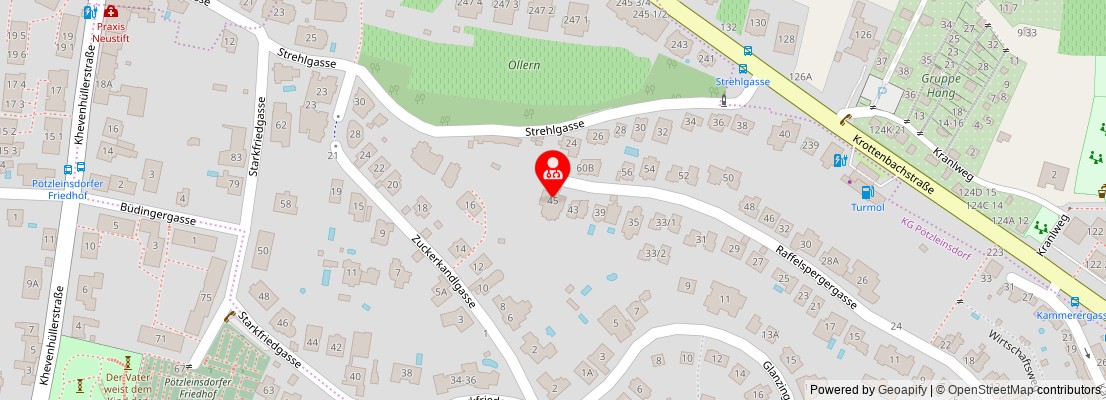 Street map section around the address