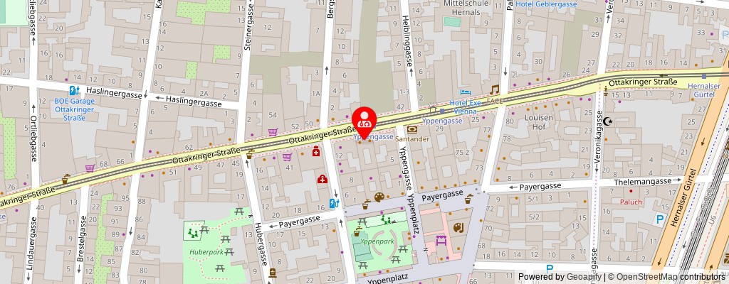 Street map section around the address