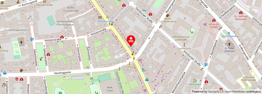 Street map section around the address
