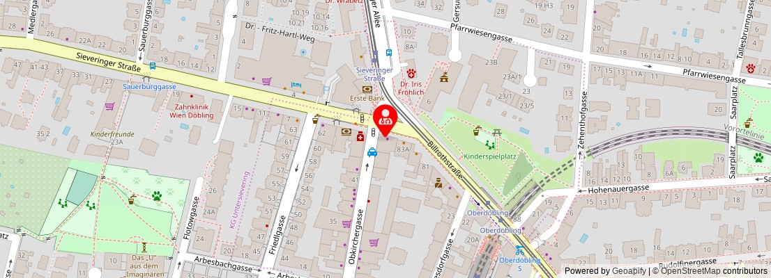 Street map section around the address