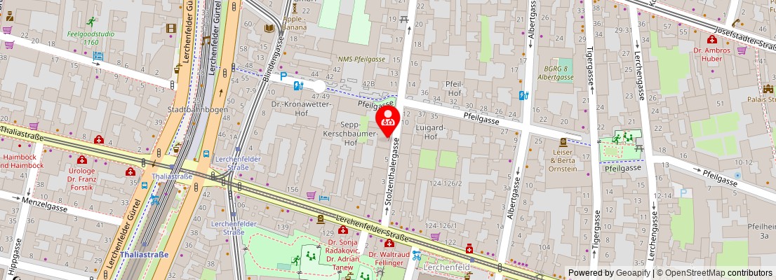 Street map section around the address
