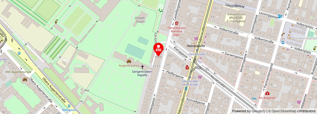 Street map section around the address