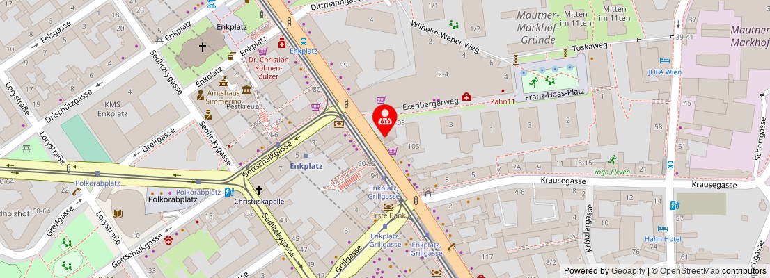 Street map section around the address