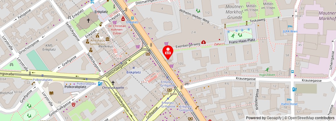 Street map section around the address