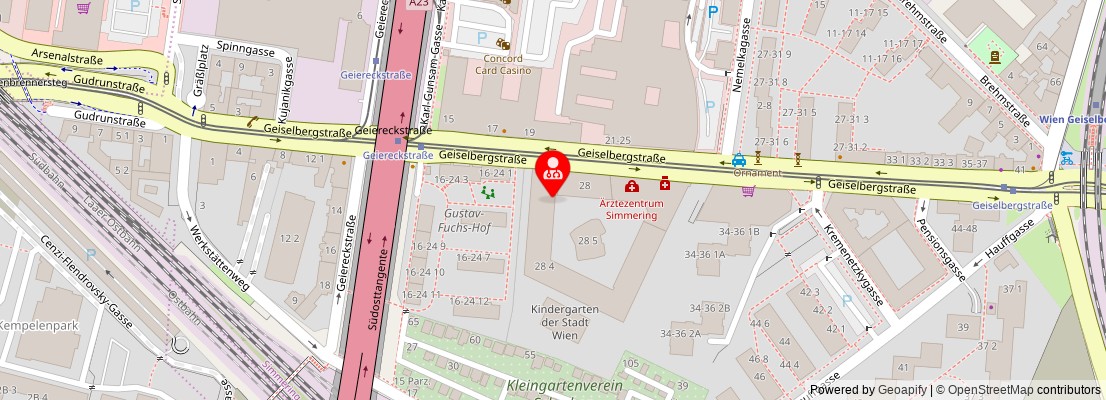 Street map section around the address