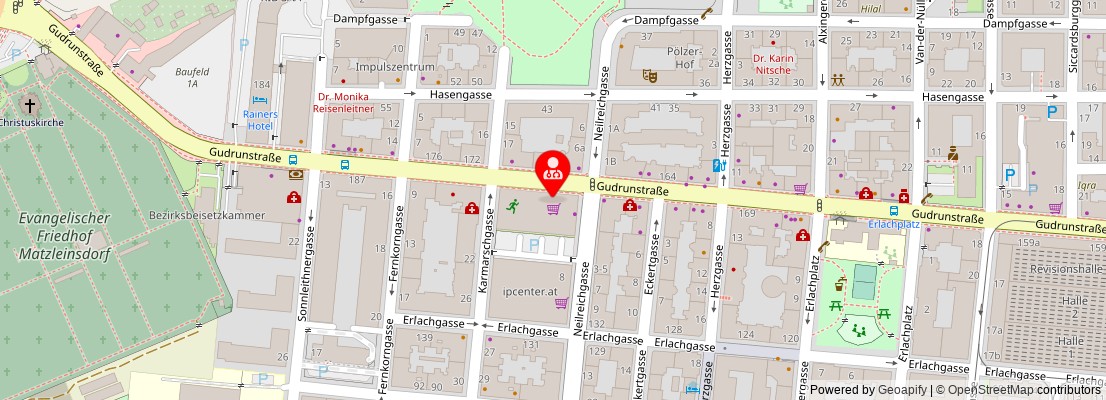 Street map section around the address