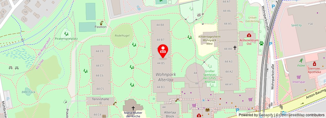 Street map section around the address